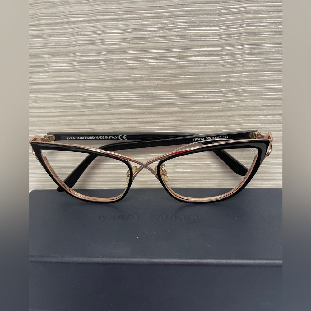 Black & Gold Tom Ford Glasses